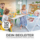 kk Kinderkraft Hochstuhl YUMMY, Kinderhochstuhl, Babystuhl, Kombihochstuhl, ab den Ersten Lebensmonaten, Fußstütze, Halbliegende Position, Bezug aus PU, Einfach zu Reinigen