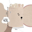 SIPO Premium Toy Storage Basket – Bouclé Bear (Beige)