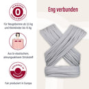 manduca Sling - Babytragetuch - Elastische Babytrage für Neugeborene von der Geburt bis zu 15 kg - Bio-Baumwolle - GOTS zertifiziert,Light Grey