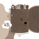SIPO Premium Toy Storage Basket – Bouclé Bear (Brown)