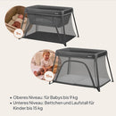 Lionelo Alice 3-in-1 Reisebett Laufgitter von 0 bis 15 kg Schaumstoffmatratze, 2 Höhenstufen, faltbar, klein, leicht, Seiteneinstieg, Reisetasche