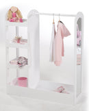 roba Garderobe, mit Kleiderständer, Regal, Kleiderstange & grossem Spiegel; aus Holz weiß lackiert