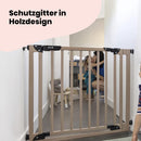 Safety 1st Essential Wooden Gate, Ausziehbares Schutzgitter, Klemmgitter für Treppen, Babygitter auch für Hunde Geeignet, 6 Monate - 2 Jahre, Natur...