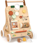 Little Log Lauflernwagen aus Holz | 2-fach höhenverstellbar & Geschwindigkeitsbremse, 9-in-1 Montessori Activity-Center, leise Gummiräder für Babys ab 12 Monaten