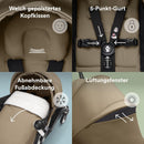 Stokke YOYO3 Kinderwagen mit Neugeborenen Set - Enthält schwarzen Rahmen, YOYO 6 + Textilset (Toffee) & 0 + Neugeborenen Set (Toffee)