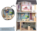 small Foot Puppenhaus Traumvilla XL aus Holz, 3 Etagen mit Aufzug, mit umfangreichem Zubehör, für Modepuppen bis 30 cm, 1:6 Maßstab, 12730