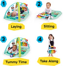 Baby Einstein Farm Explorers 4-in-1 Kickin' Tunes Musical Meadow Musik- & Sprachentdeckungs-Spielbogen, Spielmatte mit Kick-Piano, ab 0 Monaten