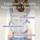Ergobaby Babytrage für Neugeborene ab Geburt bis 20kg, 4in1 Omni 360 Cool Air Mesh Kindertrage Tragesystem, Onyx Black