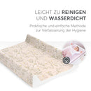 KikkaBoo SECRET GARDEN Wickelauflage Abwaschbar 80x50 Cm Für Babys, Wasserdicht Und Hygienisch, Weiche PVC-Oberfläche, Gepolstert, Für Wickeltisch Oder Kommode, Beige