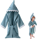 URAQT Baby Kleinkinder Kids Bademantel mit Kapuze, Kapuzenbademantel Kapuzenhandtuch Niedlichen, Einheitsgröße, Blau Hai