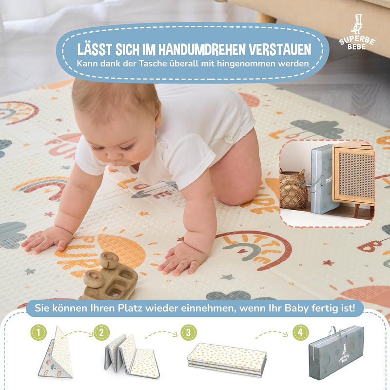 Krabbelmatte Baby Faltbar Spielmatte Kinder Spieldecke 120x180x1cm Krabbeldecke Für Baby - Babymatte Kindermatte - Schaumstoffmatte Kinderteppich- Spielteppich - Bodenmatte Kinder - Babygeschenk