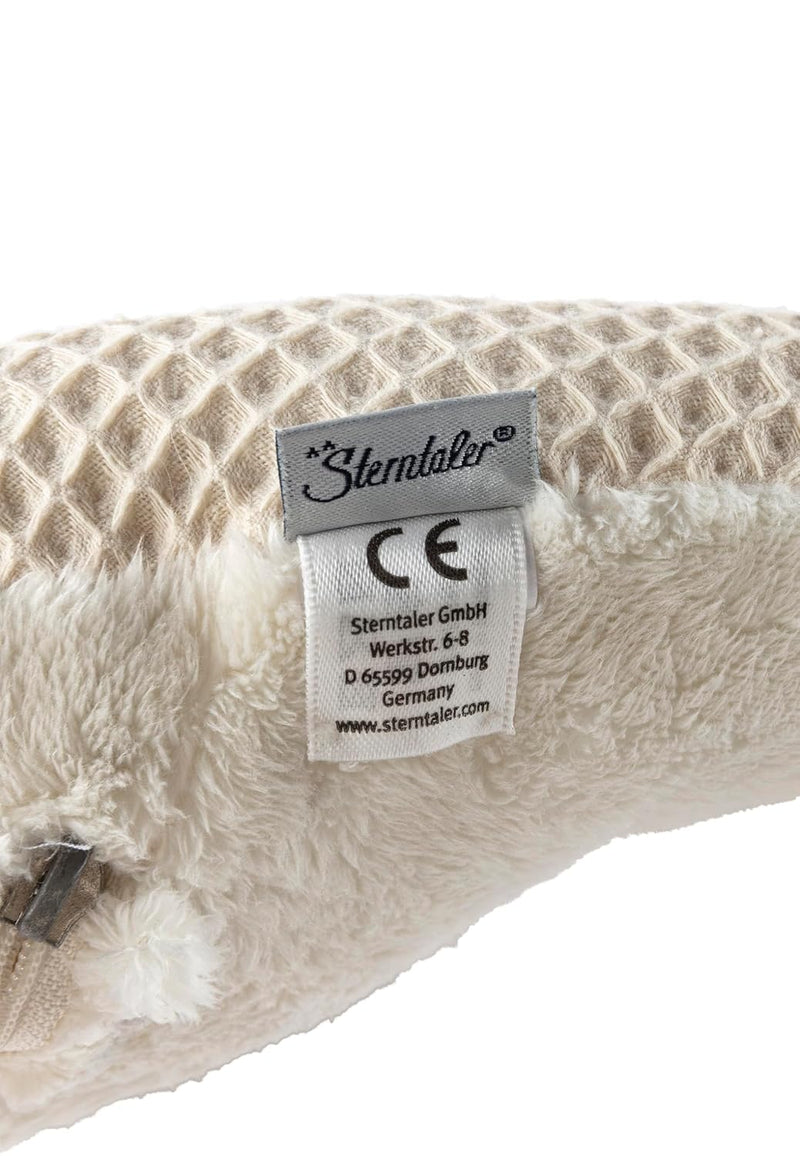 Spieluhr mittel Mond Luna ecru zum Anbinden, Baby Einschlafhilfe mit integriertem Spielwerk zum Aufziehen, Melodie: Guter Mond, du gehst so stille, ab Geburt für Jungen und Mädchen