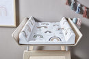 Rotho Babydesign Wickelauflage Keil (50 x 70 cm) - wickelauflage - wickeltischauflage - abwaschbar - wickelmatte - wasserdicht - Motiv Boho Rainbow