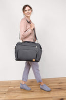 LÄSSIG Baby Zwillingstasche Wickeltasche Babytasche mit Rucksackfunktion inkl. Wickelzubehör/Goldie Twin Bag, anthrazit, 1 Stück (1er Pack)