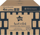 Tommee Tippee Twist & Click Advanced Windelbehälter, Original-Nachfüllkassetten, exklusive 4er-Packung, für einfaches Nachfüllen und ein tolles Preis-Leistungs-Verhältnis (Verpackung kann variieren)