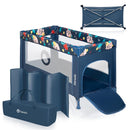 LIONELO Stefi Baby Kinderbett, Reisebett ab Geburt bis 15 kg, Seiteneingang, Sicherungssystem LockGuard, Blockade der Räder, Tragetasche, zusammenklappbar