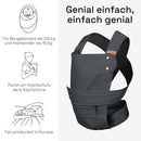 marsupi Classic Babytrage - Neugeborene von der Geburt bis zu 15 kg - Baby Erstaustattung - Klett-Verschluss - Leicht und Kompakt - Grey S/M