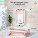 Faltbar Baby Badewanne Mit Rutschfestem Badewannensitz - Babywanne Xxl Mit Badethermometer - Von Der Geburt Bis 3 Jahre - Baby Bathtub