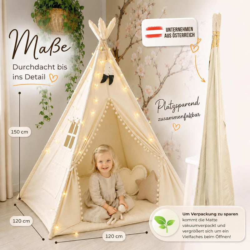 Lionherz Tipi Zelt Cremeweiß