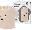 SIPO Premium Toy Storage Basket – Bouclé Bear (Beige)