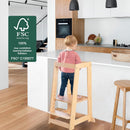roba Montessori Learning Tower, safe step stool for children, ideal as a kitchen helper, holds up to 80 kg, made from FSC-certified bamboo wood