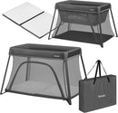 Lionelo Alice 3-in-1 Reisebett Laufgitter von 0 bis 15 kg Schaumstoffmatratze, 2 Höhenstufen, faltbar, klein, leicht, Seiteneinstieg, Reisetasche