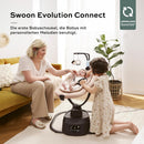 Babymoov elektrische Babyschaukel Swoon Evolution Connect Mocca - mit Smartphone App - Musikstreaming, Aufnahme und Abspielen von personalisierten Melodien - 360° rotierbarer Sitz