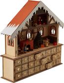 small foot Adventskalender Stube mit Beleuchtung aus Holz, moderne Weihnachtsdekoration, 10546