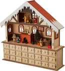small foot Adventskalender Stube mit Beleuchtung aus Holz, moderne Weihnachtsdekoration, 10546