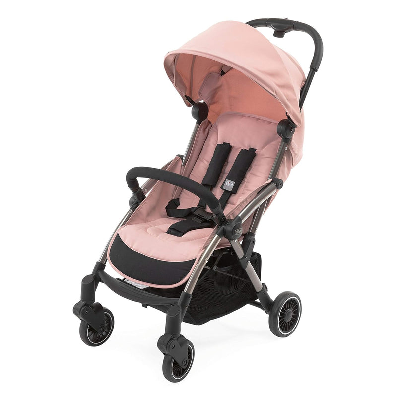 Chicco Cheerio Compact Hundewagen von 0 bis 15 kg, ultraleicht, zusammenklappbar und neigbar mit Schlafposition, automatischem Schließen, Sonnenschirm und Regenschutz, Blossom, schwarz