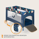 LIONELO Stefi Baby Kinderbett, Reisebett ab Geburt bis 15 kg, Seiteneingang, Sicherungssystem LockGuard, Blockade der Räder, Tragetasche, zusammenklappbar