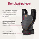 manduca XT Babytrage - Verstellbarer Sitz, der mitwächst - Vom Neugeborenen bis zum Kleinkind - Babytrage aus Bio-Baumwolle mit 3 Tragemöglichkeiten,Denimblack-toffee