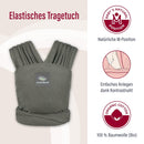 manduca Sling - Babytragetuch - Elastische Babytrage für Neugeborene von der Geburt bis zu 15 kg - Bio-Baumwolle - GOTS zertifiziert ,Olive