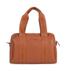 CHILDHOME, Baby Wickeltasche, Mommy Bag, Inklusive Wickelauflage, Viele Fächer, Kinderwagenbefestigung, Schultergurt, Veganes Leder, 22L, Mommy Club Signature, Braun