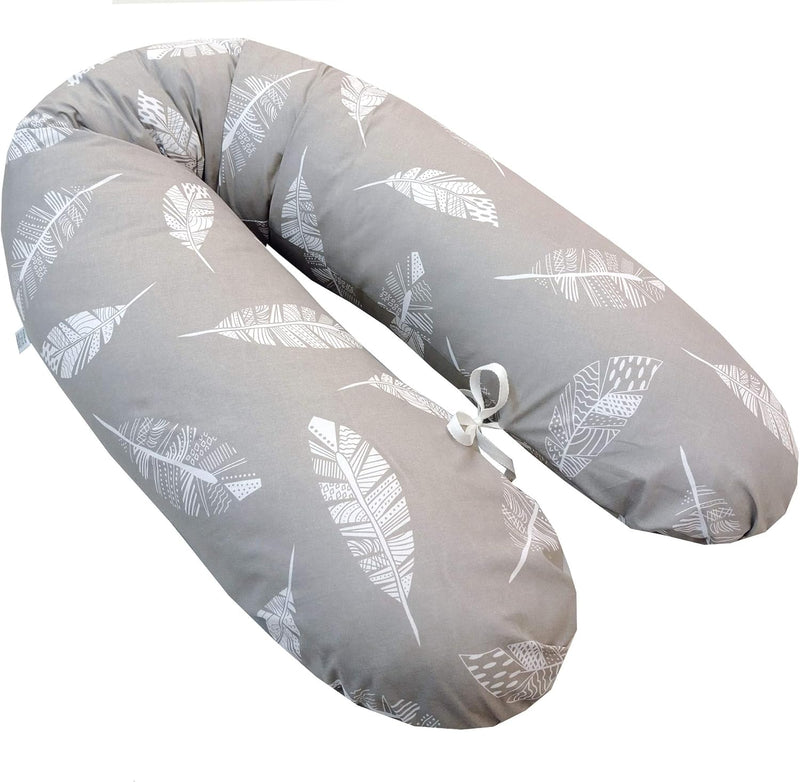 Emi&Sam Stillkissen 170cm Bezug Lagerungkissen Stillkissenbezug Ersatzbezug ((nur Bezug) 12. Grau Feder)