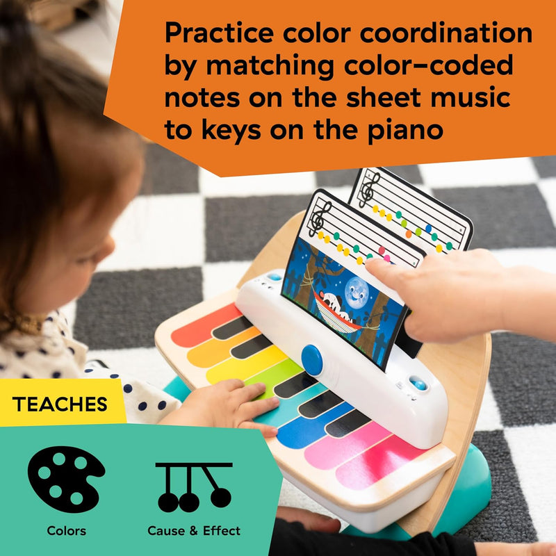 Baby Einstein, Hape, Holzspielzeug Magic Touch Piano , Musikspielzeug Klavier aus Holz für Kinder, Musikinstrumente mit 3 Notenblättern und 6 Liedern, Aktivität und Sensorisches Spielzeug, 6 Monaten+