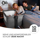 Kinderkraft NESTE GROW 3 in 1 Babybett, Beistellbett baby, Kinderbett ab Geburt für 2 Jahre, mit Matratze Transporttasche Rollen, Höhenverstellung in 5 Stufen, verstellbaren Matratzenwinkel, Beige