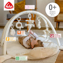 Fehn 3-D activity blanket with play arch, sheep – baby crawling blanket with 5 removable toys to grasp – play mat for babies and toddlers from 0+ months – crawling mat as a birth gift