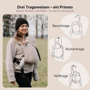 Hoppediz Primeo Babytrage für Neugeborene – Ergonomische Babytrage aus 100% kbA Baumwolle – Bauchtrage, Hüfttrage & Rückentrage – Einfache Babytrag...
