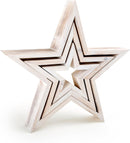 small foot Dekofiguren „Stern“ aus Holz Weiß, 3er Set Sterne im Shabby Chic Look, max. 34 x 5.5 x 33 cm, 10212