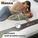 Lionelo Hanna Bettgitter Rausfallschutz 150 cm x 66 cm, zusammenklappbar um 180 Grad, luftiges Netz, einfache Montage, Standsafe-Blockade, SecureBelt, stabile Konstruktion