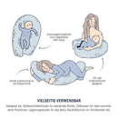 Julius Zöllner Stillkissen, Schwangerschaftskissen, Lagerungskissen, besonders angenehme und anschmiegsame Flockenfüllung, Baumwolle , ca. 180 cm