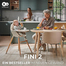 Kinderkraft FINI 2 Hochstuhl 2in1 - Verstellbares Tablett - Sitz - Buchenholzbeine - 5-Punkt-Gurte - Rutschfeste Füße - Grün