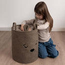 SIPO Premium Toy Storage Basket – Bouclé Bear (Brown)