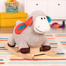 B. toys Schaukelpferd Schaf beige aus weichem Plüsch und hochwertigem Holz, Schaukeltier zum Draufsitzen für Kinder und Babys ab 18 Monaten