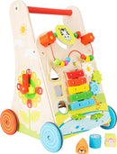 small foot Spiel- und Lauflernwagen Blumenwiese, aus Holz mit vielseitigem Spielspaß für Kinder ab 1 Jahr, 10606