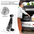 Kinderkraft Kinderwagen SIESTA, Leichte Reise Buggy, Verstellbare Rückenlehne, Liegeposition, Kleine Maße nach Zusammenklappen, Vergrößerbares Verdeck, Für ältere Kinder, bis 22 kg, Grau