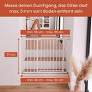 hauck Clear Step 2 + 21 cm Verlängerung, Weiß - Kinderschutzgitter Hundegitter, Verstellbare Breite 96-101 cm, 77 cm Hoch, Flacher Einstieg, Einhan...