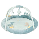 Nattou Runde Krabbeldecke mit Spielbogen und 20 Aktivitäten, Aus Polyester, Krokodil, Bär und Wal, ? Ca.90 cm, Romeo, Jules und Sally, Hellblau