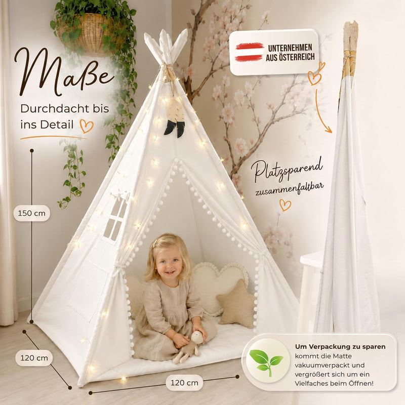 Lionherz Tipi Zelt Reinweiß